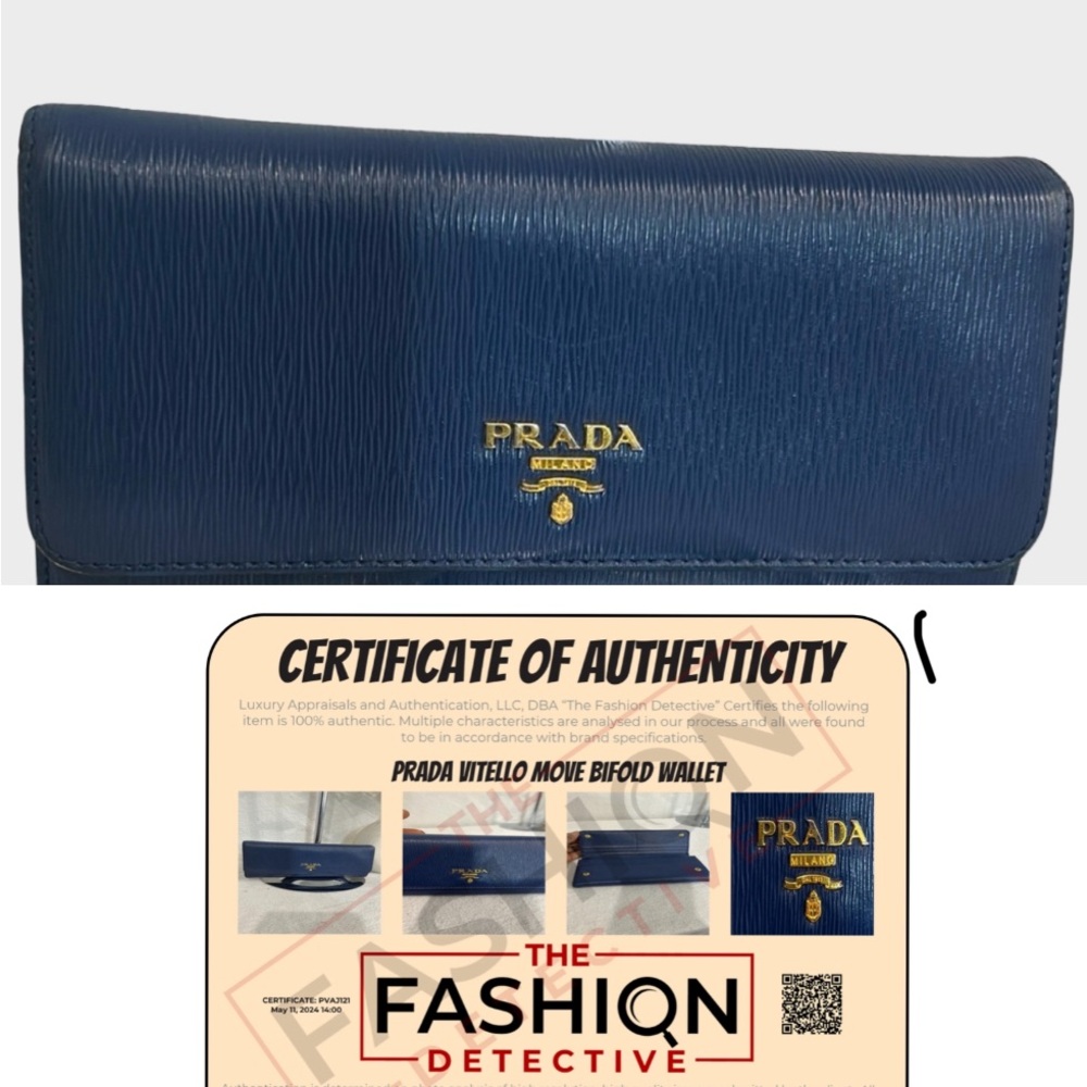Authentic PRADA MILANO blue long wallet with COA - Picture 3 of 17